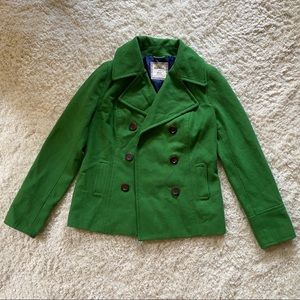 Green pea coat from Old Navy